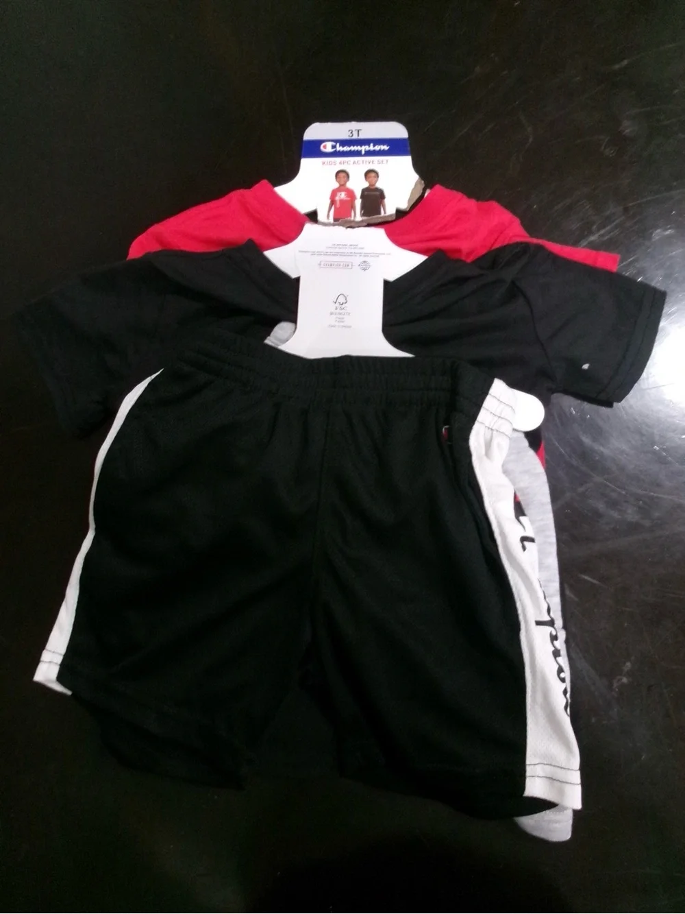 Champion Red Logo Short Sleeve Tee for Kids